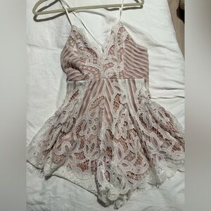 Lace Overlay Romper